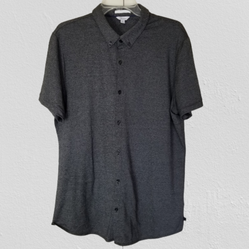 Calvin Klein‎ Liquid Cotton Short Sleeve Button Down Shirt Size: XL